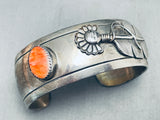 Most Beautiful Vintage Native American Navajo Feather Spiny Oyster Sterling Silver Bracelet-Nativo Arts