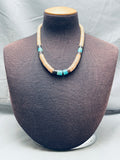 Superior Vintage Navajo Turquois Shell Heishi Sterling Silver Necklace Old-Nativo Arts