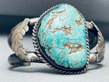 Rare Ithaca Peak Turquoise Vintage Native American Navajo Sterling Silver Bracelet-Nativo Arts