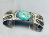 Yazzie Hand Tooled Sterling Silver Vintage Native American Navajo Turquoise Bracelet-Nativo Arts