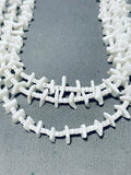 Incredible Vintage Santo Domingo White Shell Sterling Silver Necklace-Nativo Arts