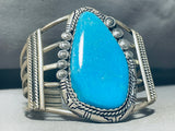 One Of Best Ever Native American Navajo Turquoise Secatero Turquoise Sterling Silver Bracelet-Nativo Arts