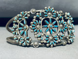 One Of The Most Incredible Vintage Native American Zuni Turquoise Sterling Silver Bracelet-Nativo Arts