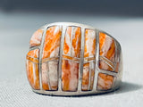 Best Vintage Native American Navajo Yellow Spiny Oyster Shell Silver Ring-Nativo Arts