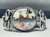 One Of The Most Unique Vintage Native American Navajo Agate Sterling Silver Bracelet-Nativo Arts