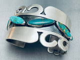 Waves Of Silver Vintage Native American Navajo Turquoise Sterling Bracelet-Nativo Arts