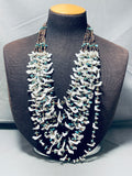 Superior Vintage Native American Navajo Bird Royston Turquoise Sterling Silver Necklace-Nativo Arts