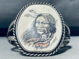 Completely Hand Carved Vintage Native American Navajo Sterling Silver Bracelet-Nativo Arts