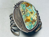 One Of The Craziest Vintage Native American Navajo Royston Turquoise Sterling Silver Bracelet-Nativo Arts