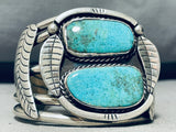 Hot Springs Water Pool Turquoise Vintage Native American Navajo Sterling Silver Bbracelet-Nativo Arts