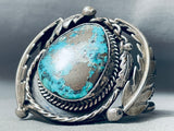 Huge Museum Quality Vintage Native American Navajo Morenci Turquoise Sterling Silver Bracelet