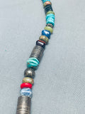 Authentic Thomas Singer Vintage Native American Navajo Turquoise Sterling Silver Necklace-Nativo Arts