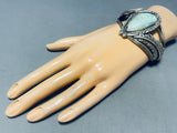 Mint Green Early Vintage Native American Navajo Turquoise Sterling Silver Bracelet-Nativo Arts