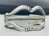 Unique Textured Vintage Native American Navajo Sterling Silver Bracelet Cuff-Nativo Arts