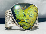 Magnificent Native American Navajo Frogskin Turquoise Sterling Silver Bracelet-Nativo Arts