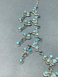 Native American Wow The Crowd! Vintage Zuni Turquoise Flower Sterling Silver Necklace-Nativo Arts
