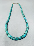 Native American Traditional Vintage Santo Domingo Royston Turquoise Sterling Silver Necklace-Nativo Arts