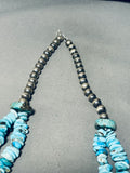 319 Grams!! Native American Navajo Turquoise Sterling Silver Turtle Necklace Wow-Nativo Arts