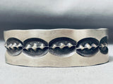 Heavy 119 G Deep Stamp Sterling Silver Vintage Native American Navajo Bracelet