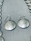 Unforgettable Native American Navajo Sterling Silver Necklace And Earrings Set-Nativo Arts