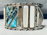 6.5' Wrist Lee Family Vintage Navajo Turquoise Sterling Silver Bracelet-Nativo Arts