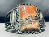 Hot Lava Agate Very Rare Vintage Native American Navajo Sterling Silver Bracelet-Nativo Arts