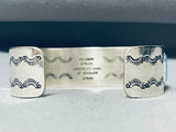 6.5 Inch Wrist Native American Navajo Intricate Inlay Turquoise Sterling Silver Bracelet-Nativo Arts