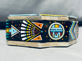 Most Intricate Vintage Southwest Turquoise Inlay Sterling Bracelet-Nativo Arts