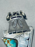 Intricate Native American Navajo Royston Turquoise Sterling Silver Kachina Pin/pendant-Nativo Arts