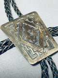 Authentic Vintage Native American Navajo Sterling Silver Bolo Tie-Nativo Arts