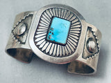 Keoni Famly Vintage Native American Navajo Turquoise Sterling Silver Concho Bracelet