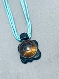 Rare Turtle Vintage Santo Domingo Turquoise Heishi Turtle Sterling Necklace-Nativo Arts