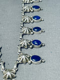 Important Native American Navajo Lapis Sterling Silver Star Necklace-Nativo Arts