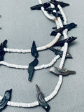 One Of The Most Unique Vintage Navajo Blackbird Sterling Silver Necklace-Nativo Arts