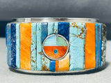 Fabulous Native American Navajo Turquoise Sterling Silver H.smith Bracelet Signed-Nativo Arts