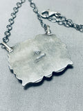 Omg Vintage Native American Navajo Green Turquoise Sterling Silver Necklace-Nativo Arts