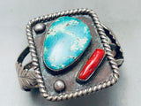 Rare Gilbert Turquoise Vintage Native American Navajo Sterling Silver Bracelet-Nativo Arts