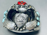 Important Hand Carved Vintage Grizzly Sterling Silver Bracelet-Nativo Arts