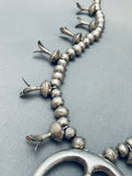Open Arms Vintage Native American Navajo Sterling Silver Squash Blossom Necklace-Nativo Arts