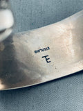 Important Ed Lovato Kewa Santo Domingo Vintage Sterling Silver Bracelet-Nativo Arts