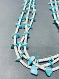Native American Important Vintage Santo Domingo Turquoise Shell Necklace-Nativo Arts