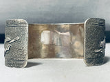 Detailed Vintage Native American Navajo Ray Begay Sterling Silver Bracelet Cuff-Nativo Arts