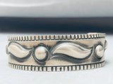 Hand Tooled Vintage Native American Navajo Repoussed Sterling Silver Bracelet-Nativo Arts