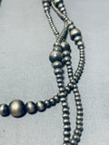 Dropdead Gorgy!! Vintage Native American Navajo Sterling Silver Bead Necklace-Nativo Arts