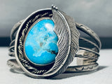 Impressive Vintage Native American Navajo Blue Diamond Turquoise Sterling Silver Bracelet-Nativo Arts