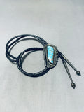 Notable Vintage Native American Zuni Kingman Turquoise Sterling Silver Bolo-Nativo Arts