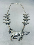 Super Intricate Vintage Native American Navajo Sterling Silver Horse Necklace-Nativo Arts