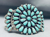 Native American Amazing Vintage Navajo Teardrop Turquoise Sterling Silver Bracelet-Nativo Arts