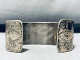 Smooth Surface Technique!! Vintage Navajo Turquoise Inlay Sterling Bracelet-Nativo Arts