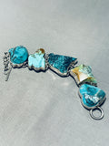 The Chunkiest Vintage Native American Navajo Turquoise Link Sterling Silver Bracelet-Nativo Arts